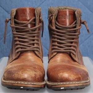 Crevo Camden 225 Cap Toe Chestnut Leather Boot Brown Side Zip Men’s US Sz 10